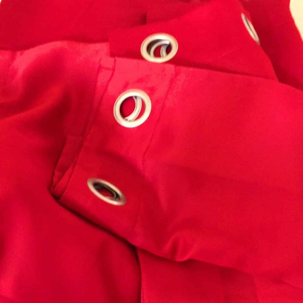 SOLID RED DRAPES. 40”W 84”L  Two PANELS. Thicker panels. GROMMETS FOR EASE